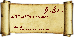 Jónás Csongor névjegykártya